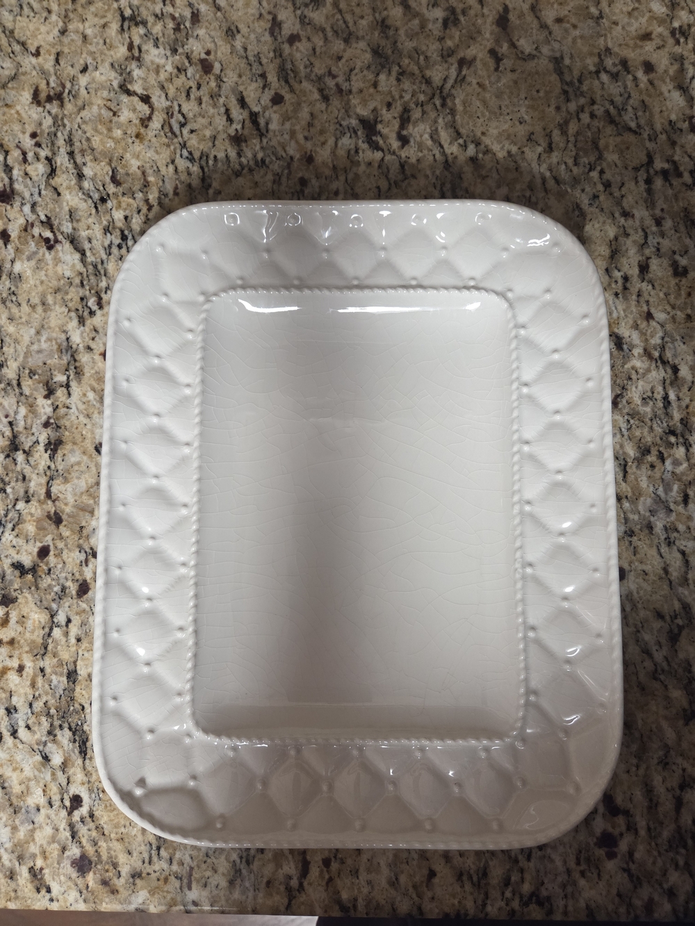Cream Ceramic Serving Tray